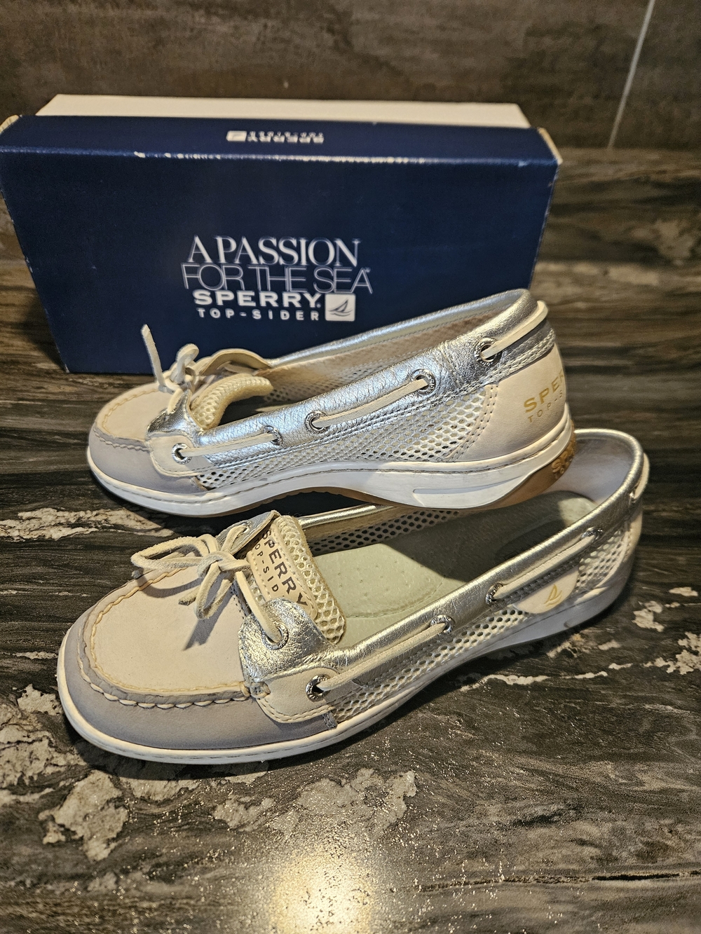 Sperry Women's Anglerfish Grey Open Mesh Size 7.5